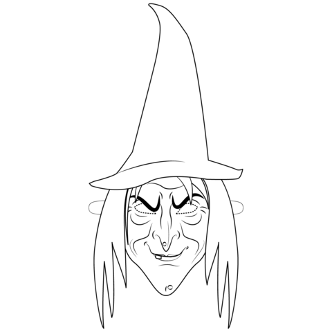 Witch Mask Coloring Page